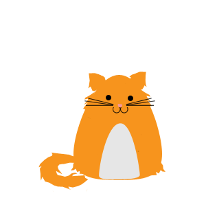 Happy orange cartoon longhair cat