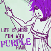 life is more fun with purple hair (text and illustration)