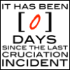 It has been 0 days since the last cruciation incident
